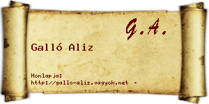 Galló Aliz névjegykártya